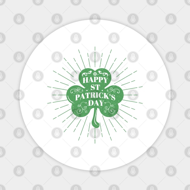 st patrick-s day shamrock green print Magnet by dyazagita